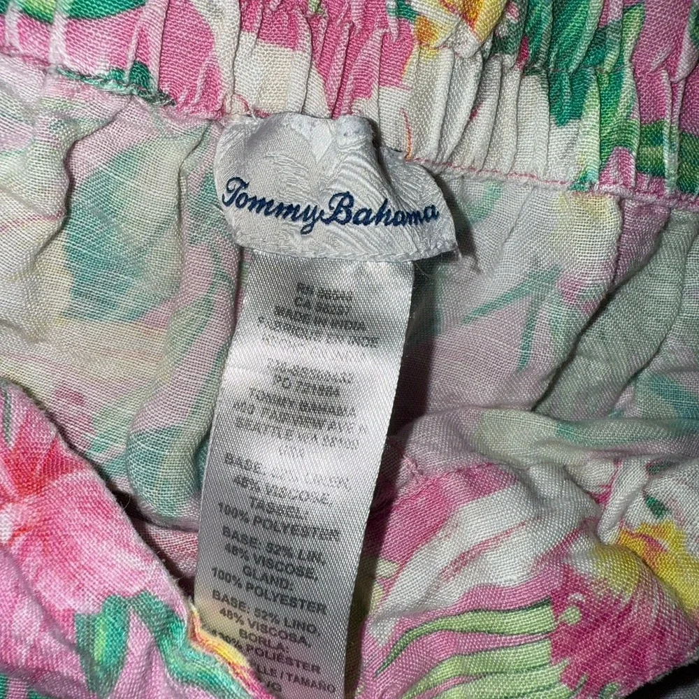Tommy Bahama Caribbean ORCHID ST LUCIA BEACH PANTS Size Large Pink Linen
